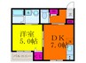 フローリッシュ正雀本町 1DKの間取り