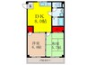 シャトーかわもと 2DKの間取り