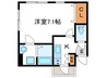 アクール桂 1Kの間取り