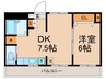 ドムール大倉 1DKの間取り