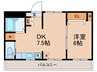 ドムール大倉 1DKの間取り