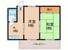 ドムール大倉 2Kの間取り