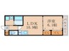 ネクスト伏見 1LDKの間取り
