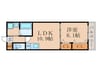 ネクスト伏見 1LDKの間取り