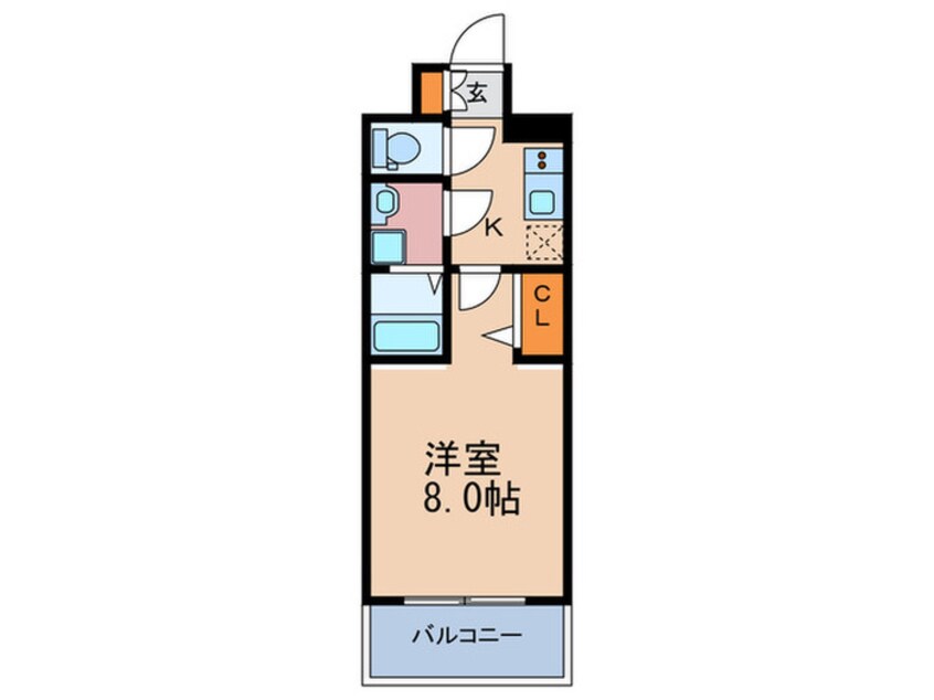 間取図 ﾌﾟﾚｻﾝｽ大阪福島ｼｴﾙ(201)