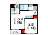 サクセス緑地公園 1LDKの間取り