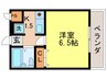 ラルブル北白川 1Kの間取り