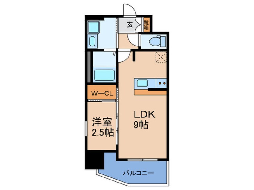 間取図 ｱﾄﾞﾊﾞﾝｽ難波ﾗｼｭﾚ(501)