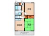 京町ハイツ 2DKの間取り