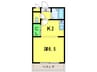 南風マンション 1Kの間取り