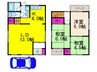 芝生1丁目貸家 3LDKの間取り