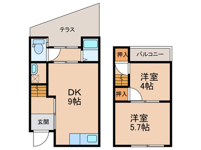 間取り図 綾園テラスハウスＢ