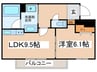 カ－サ松崎町 1LDKの間取り
