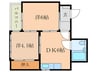 ライフポケット甲子園 2DKの間取り
