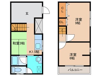 間取図 大東市中楠の里町貸家