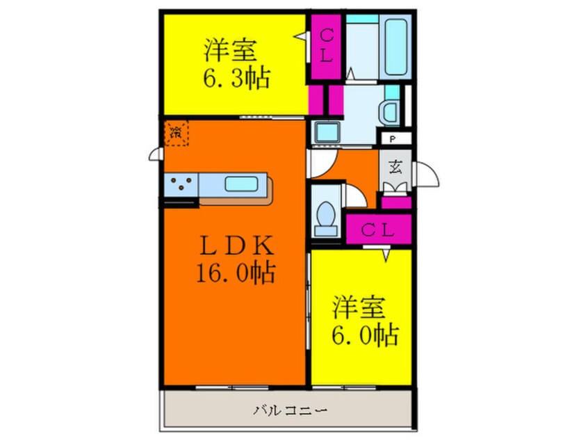 間取図 セジュール　ド　ソレイユ