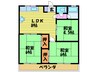 シャト－松原　Ａ棟 3LDKの間取り