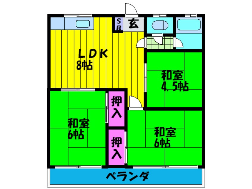 間取図 シャト－松原　Ａ棟