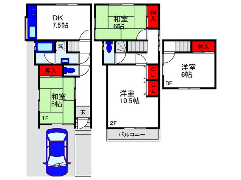 間取図 岡町南３丁目戸建