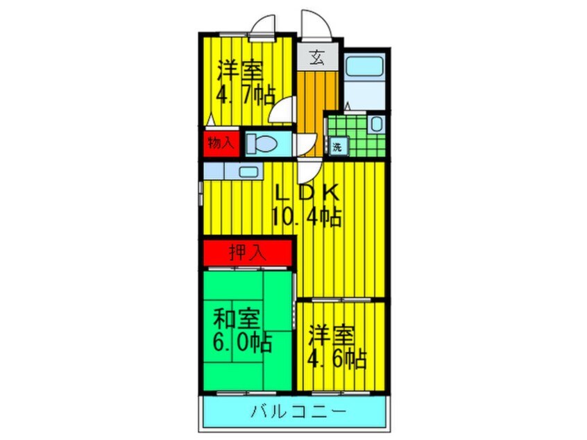 間取図 香里プラザ６