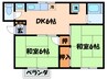 リベラルコ－ポ阪口 2DKの間取り