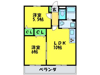 間取図 エスポワ－ルⅡＢ棟