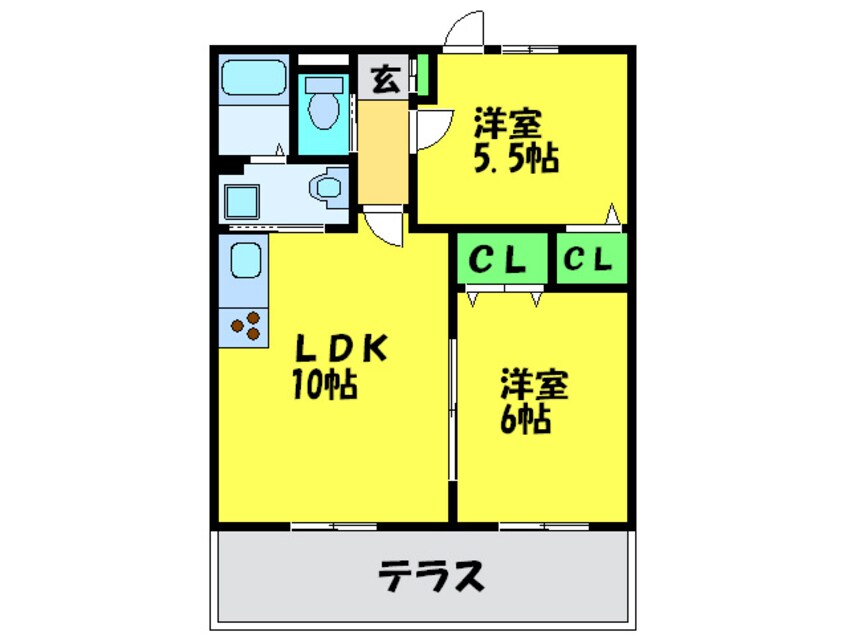 間取図 エスポワ－ルⅡＢ棟
