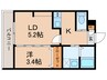 ジーイーシス 1LDKの間取り