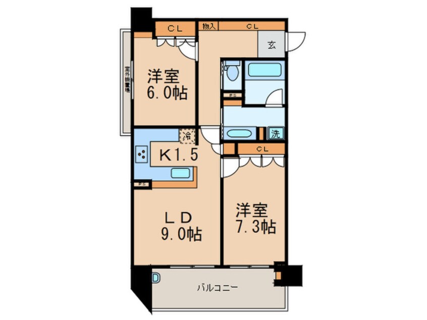 間取図 リーガル福島あみだ池(805)