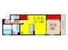 ピアレス綾羽 1LDKの間取り