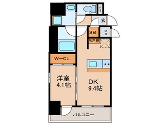 間取図 ｴｽﾃﾑｺｰﾄ新神戸Ⅱ駅前山手(1501)