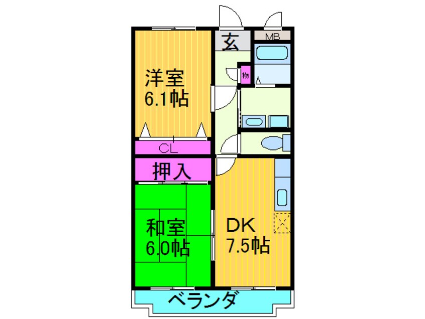 間取図 アンジュド－ル兼光Ⅱ