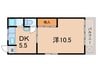 垂水ハイツ 1DKの間取り