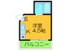 フラワ－ハイツ萱島 1Rの間取り
