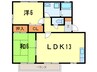 メゾンクレ－ル北棟 2LDKの間取り