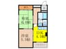 アイバレ－新大坂 2DKの間取り