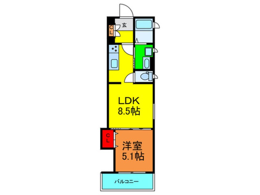 間取図 クリエオーレ田井町