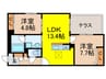 ＳｈａＭａｉｓｏｎ五社ＷＥＳＴ 2LDKの間取り