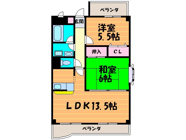 間取り図 グランド－ル福川Ⅱ