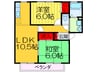 クイ－ンズヒルＢ棟 2LDKの間取り
