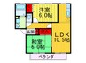 クイ－ンズヒルＢ棟 2LDKの間取り