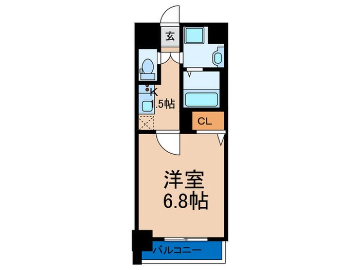 間取り図 ｼﾞｭﾈｰｾﾞｸﾞﾗﾝ福島ﾐﾗｰｼﾞｭ(1001)