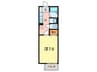 ドミール芦屋 1Kの間取り