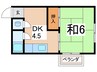 竹田マンション 1DKの間取り