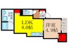 ソシアル池田 1LDKの間取り