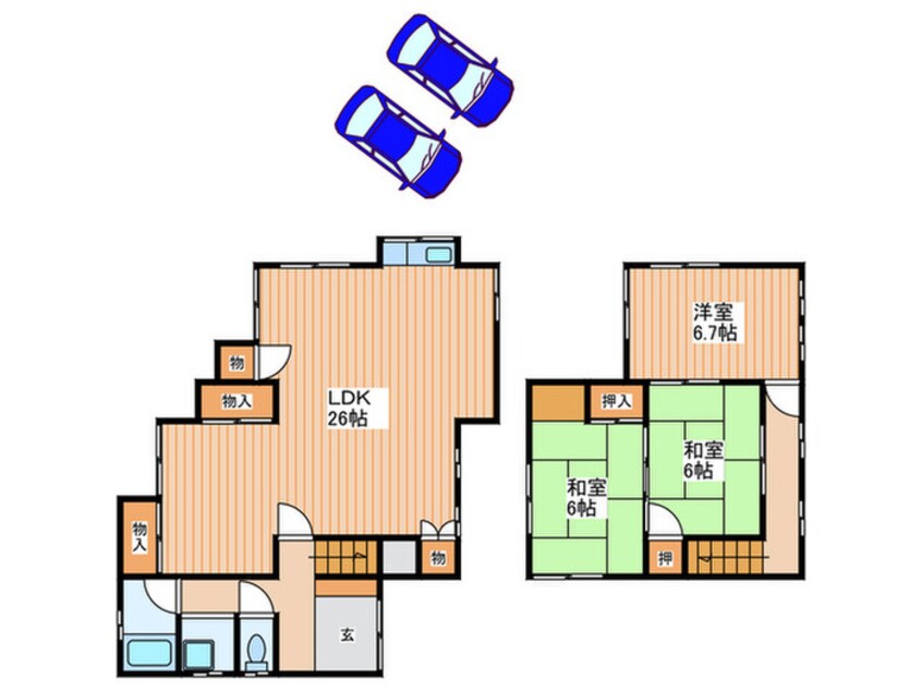 間取図 桜ヶ丘町一戸建貸家