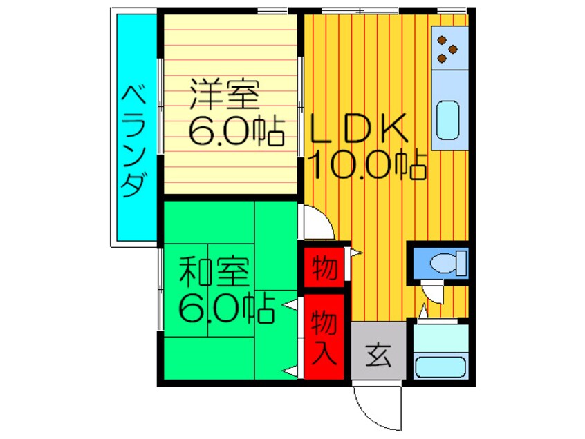 間取図 プラ・ディオ松丘町