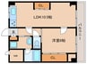 リヴァク栗東 1LDKの間取り