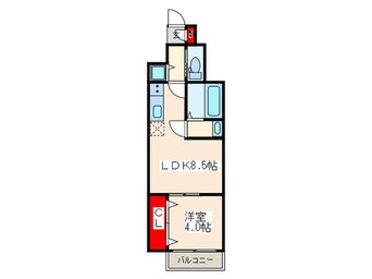 間取図 ﾚｵﾝｺﾝﾌｫｰﾄ谷町九丁目(1201)