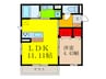 エトワールウエスト 1LDKの間取り